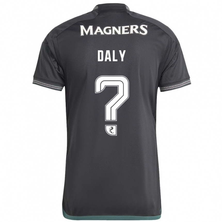 Kids Football Kayden Daly #0 Black Away Jersey 2023/24 T-Shirt