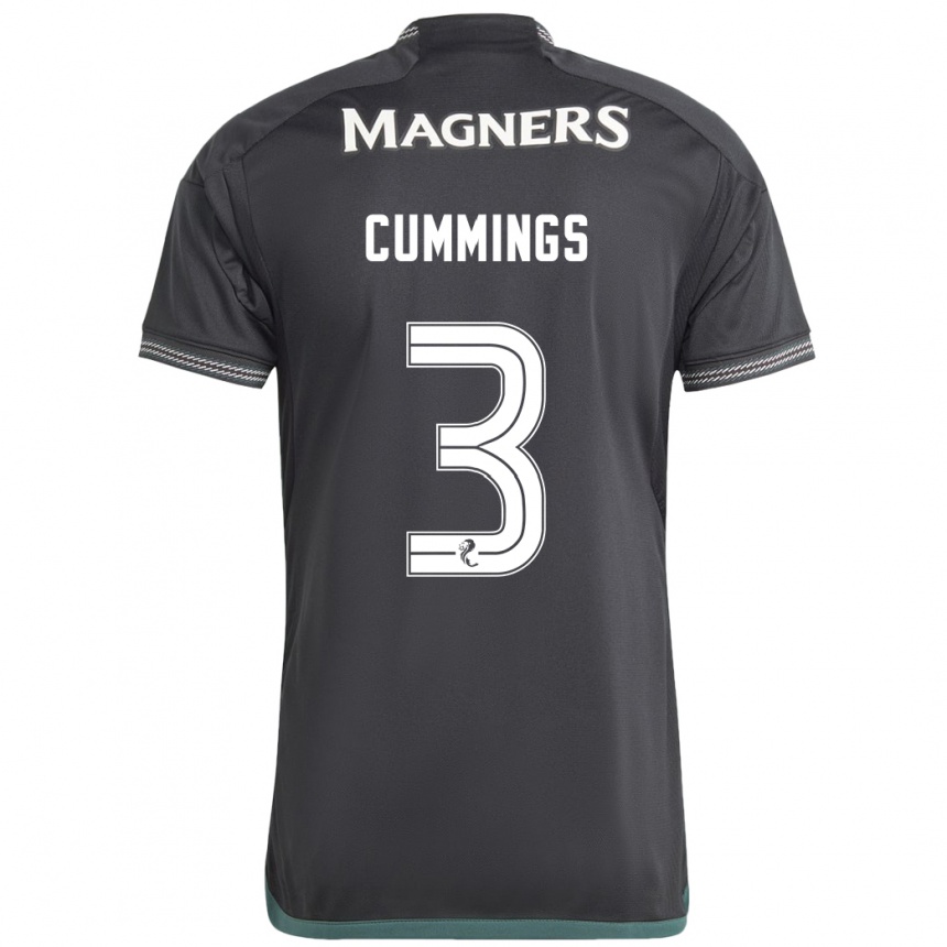 Kids Football Sydney Cummings #3 Black Away Jersey 2023/24 T-Shirt