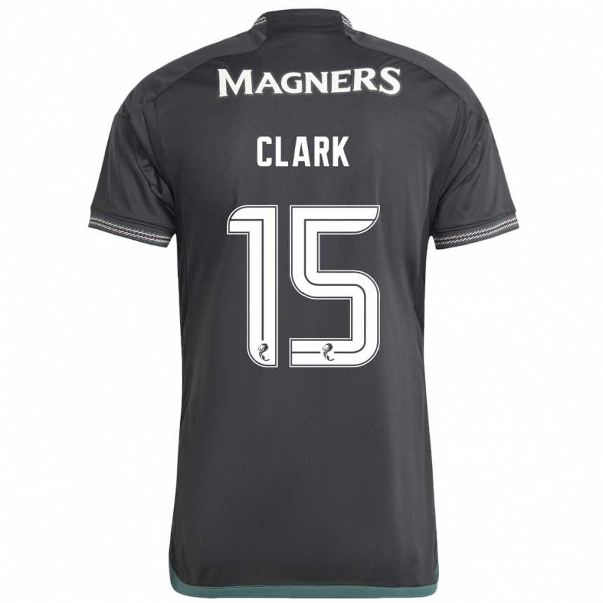 Kids Football Kelly Clark #15 Black Away Jersey 2023/24 T-Shirt