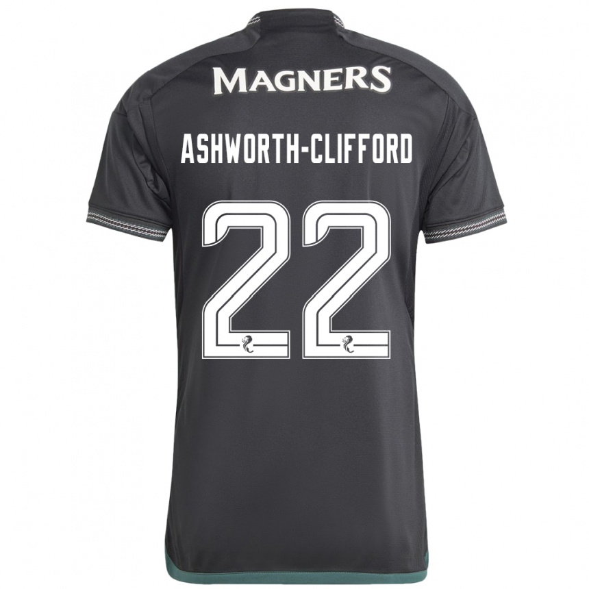 Kids Football Lucy Ashworth-Clifford #22 Black Away Jersey 2023/24 T-Shirt