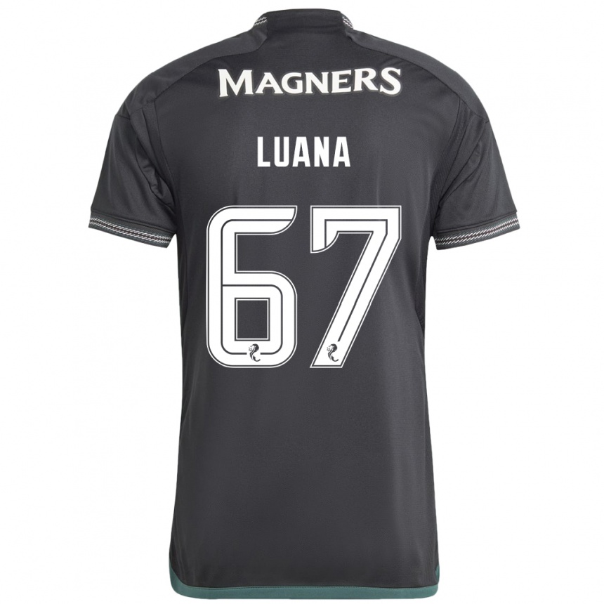 Kids Football Luana Muñoz #67 Black Away Jersey 2023/24 T-Shirt