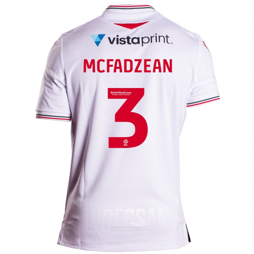 Kids Football Callum Mcfadzean #3 White Away Jersey 2023/24 T-Shirt