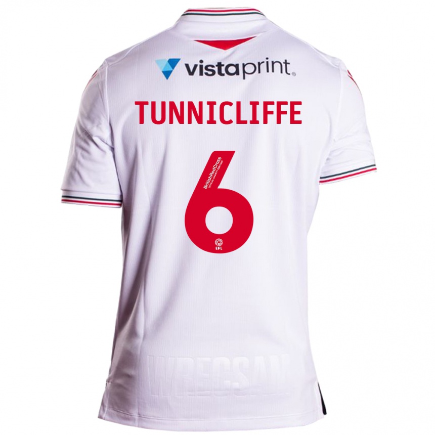 Kids Football Jordan Tunnicliffe #6 White Away Jersey 2023/24 T-Shirt