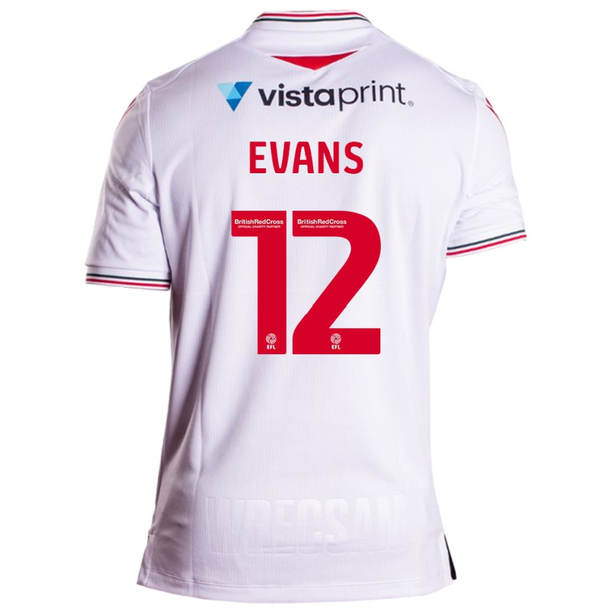 Kids Football George Evans #12 White Away Jersey 2023/24 T-Shirt