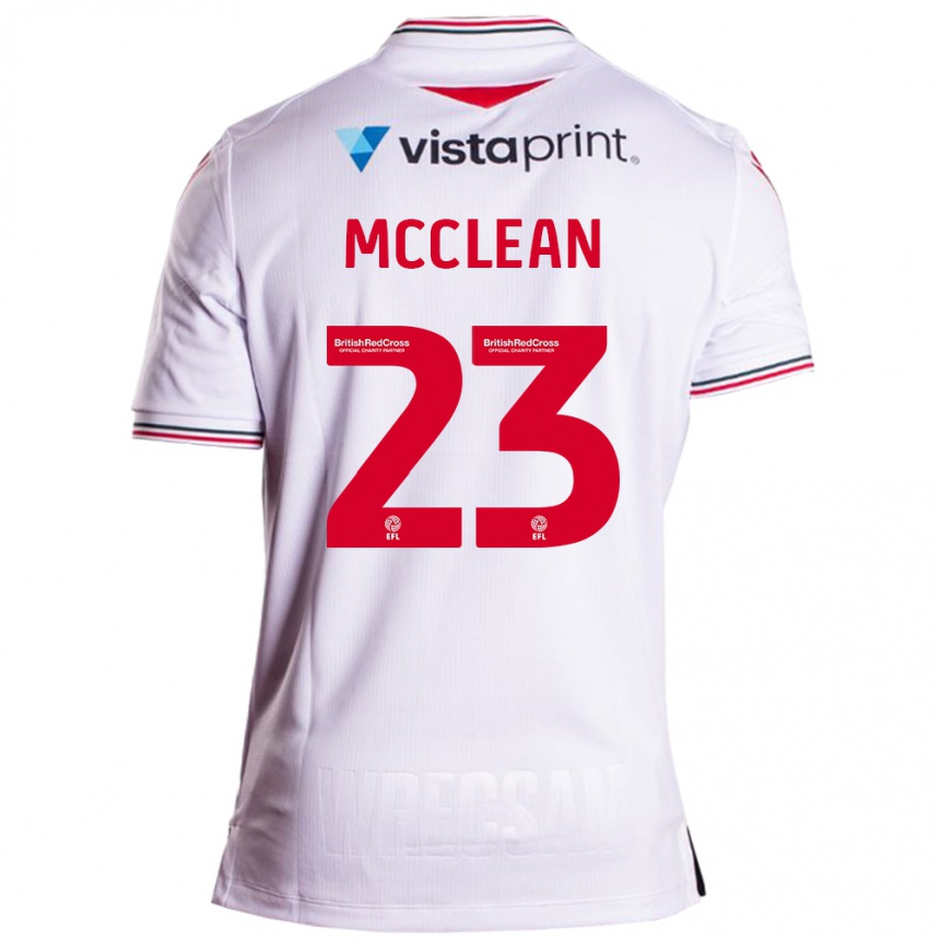 Kids Football James Mcclean #23 White Away Jersey 2023/24 T-Shirt