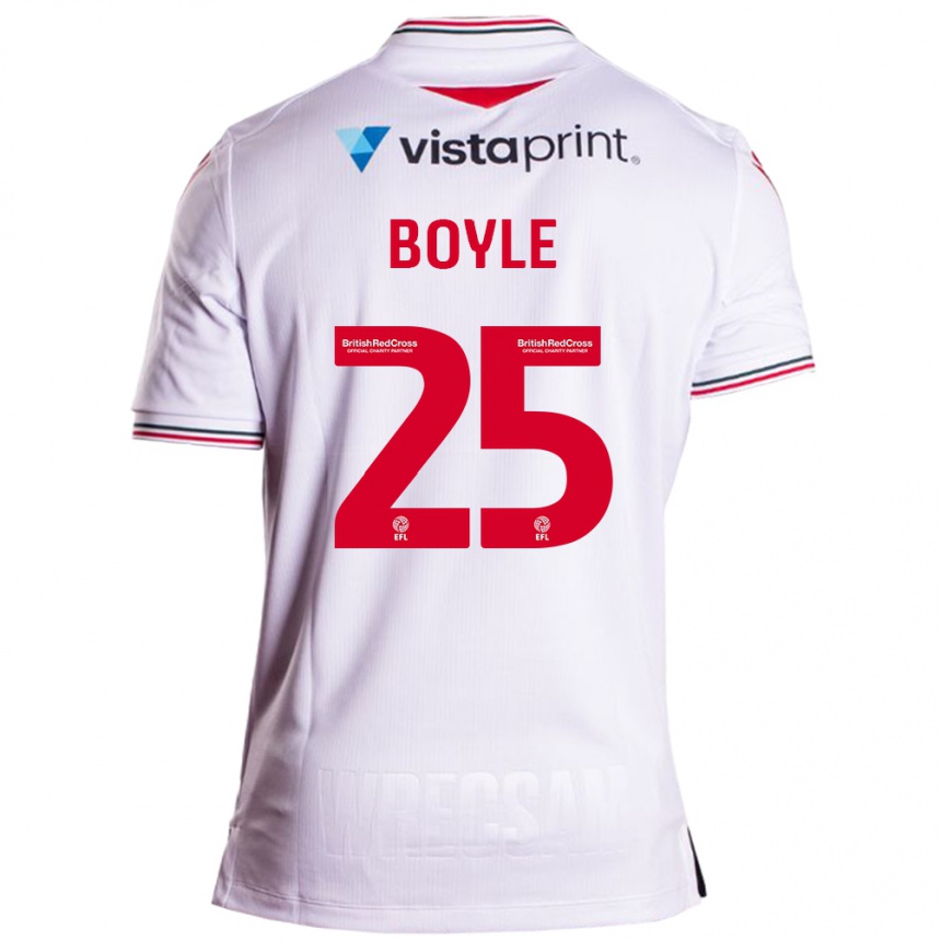 Kids Football Will Boyle #25 White Away Jersey 2023/24 T-Shirt