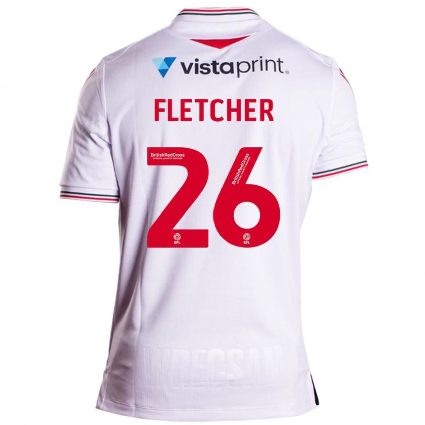 Kids Football Steven Fletcher #26 White Away Jersey 2023/24 T-Shirt