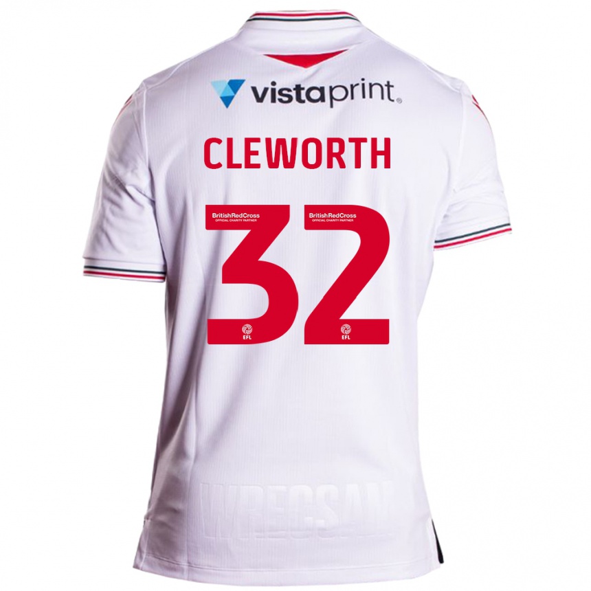 Kids Football Max Cleworth #32 White Away Jersey 2023/24 T-Shirt