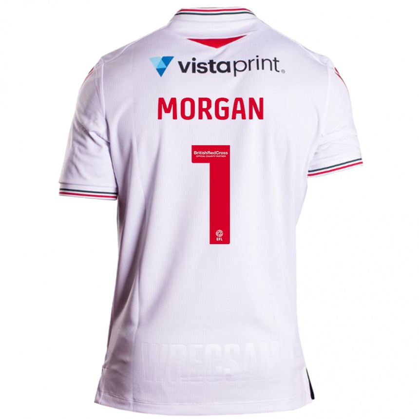 Kids Football Delyth Morgan #1 White Away Jersey 2023/24 T-Shirt