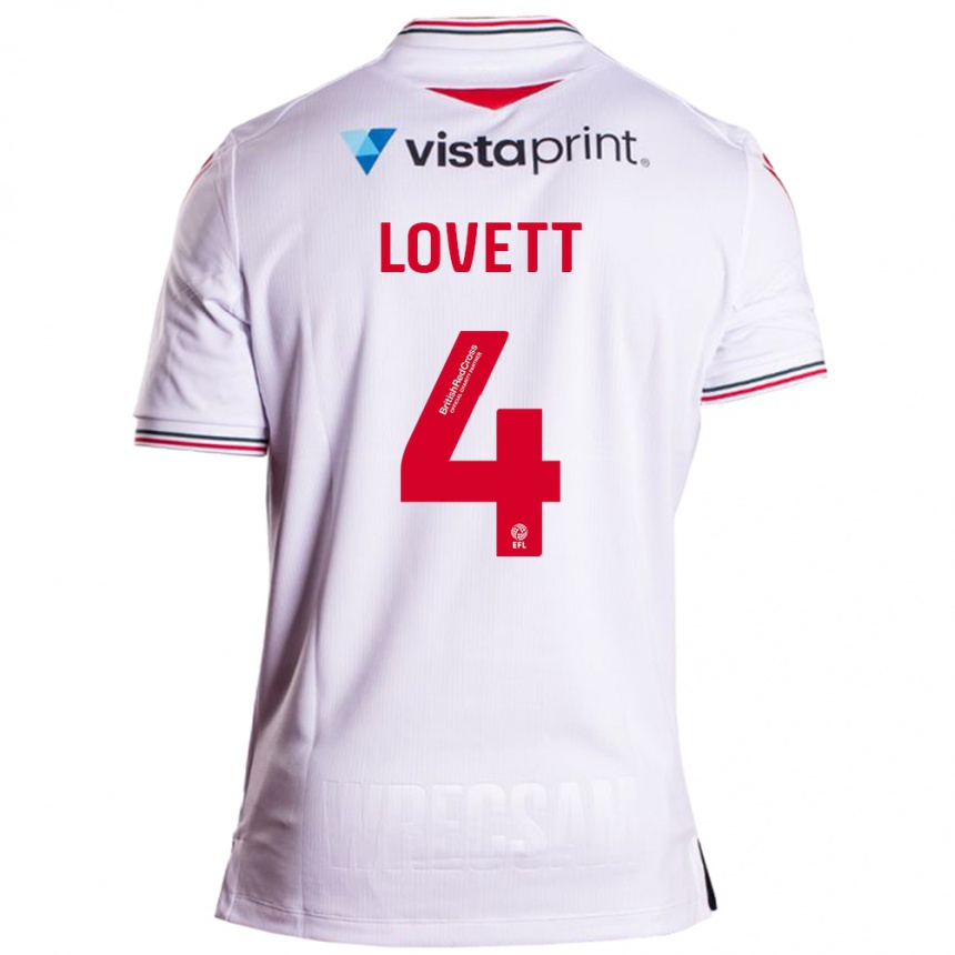 Kids Football Erin Lovett #4 White Away Jersey 2023/24 T-Shirt