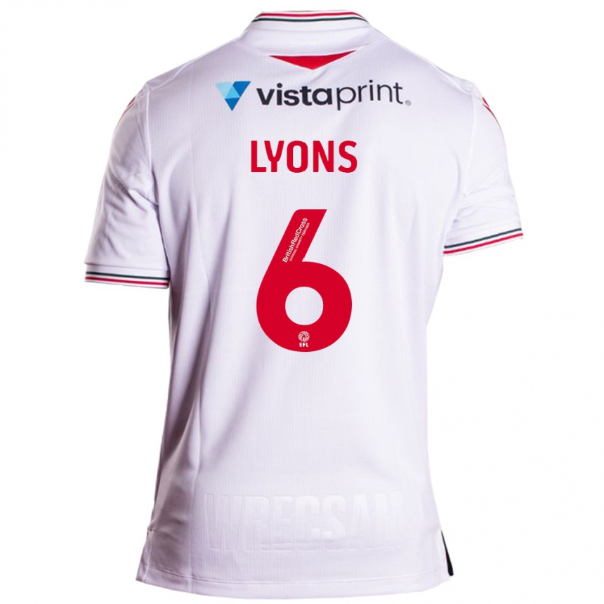 Kids Football Lauryn Lyons #6 White Away Jersey 2023/24 T-Shirt