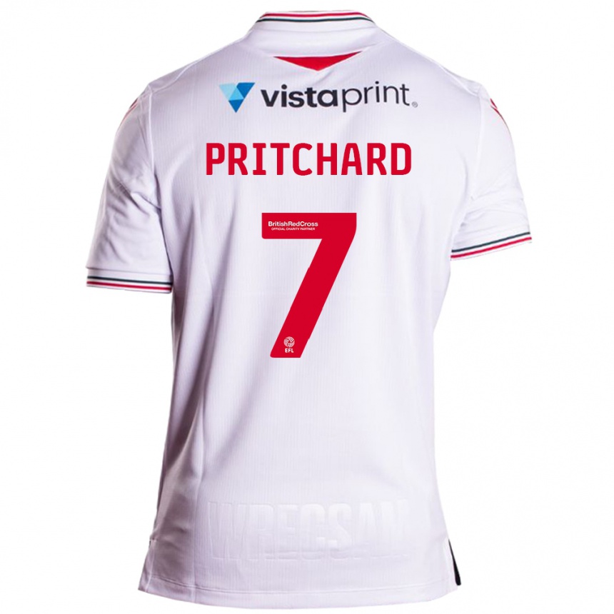 Kids Football Rebecca Pritchard #7 White Away Jersey 2023/24 T-Shirt