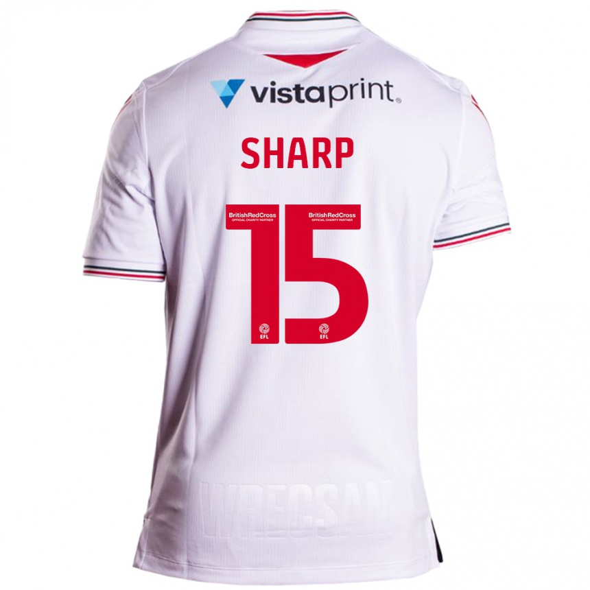 Kids Football Katie Sharp #15 White Away Jersey 2023/24 T-Shirt