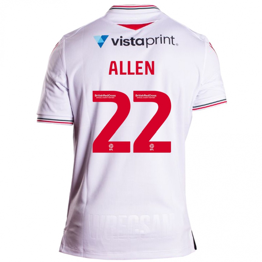 Kids Football Keren Allen #22 White Away Jersey 2023/24 T-Shirt