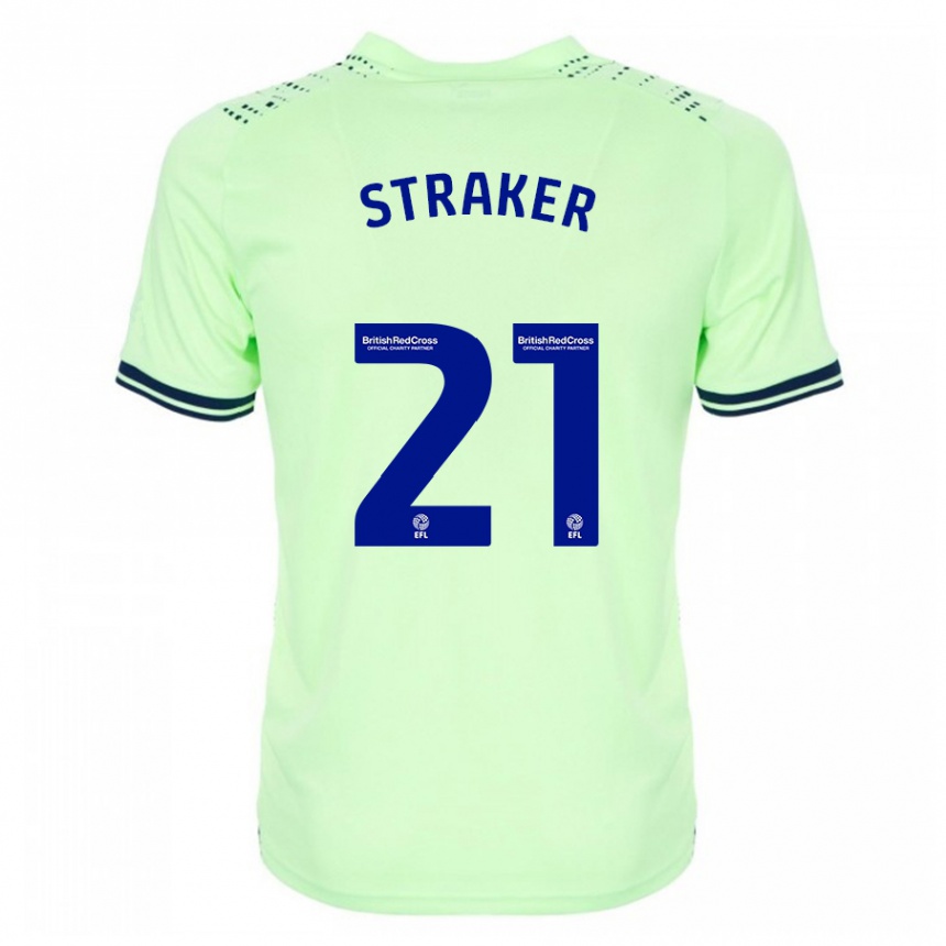 Kids Football Jannelle Straker #21 Navy Away Jersey 2023/24 T-Shirt