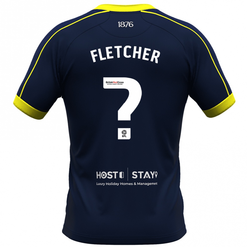 Kids Football Isaac Fletcher #0 Navy Away Jersey 2023/24 T-Shirt