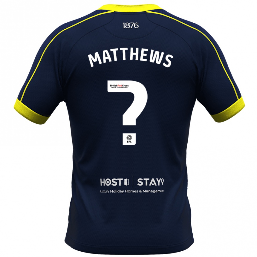 Kids Football Ajay Matthews #0 Navy Away Jersey 2023/24 T-Shirt