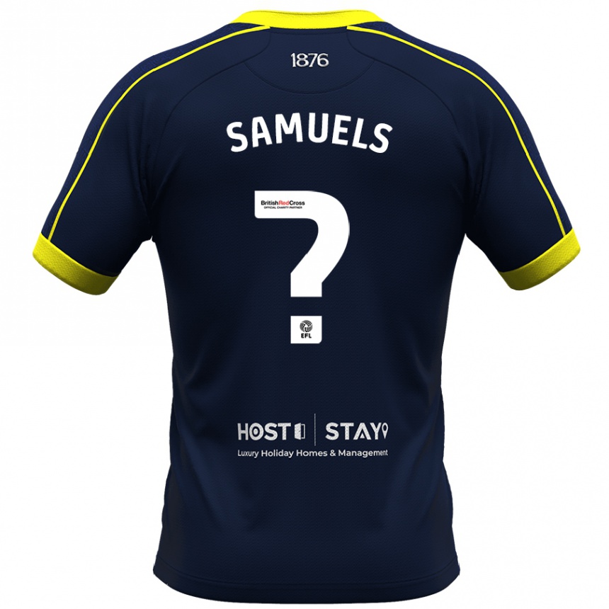 Kids Football Oliver Samuels #0 Navy Away Jersey 2023/24 T-Shirt