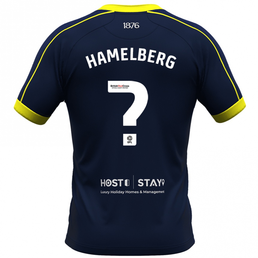 Kids Football Eric Hamelberg #0 Navy Away Jersey 2023/24 T-Shirt