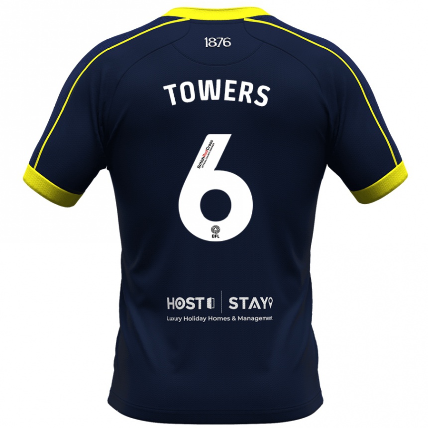 Kids Football Abby Towers #6 Navy Away Jersey 2023/24 T-Shirt