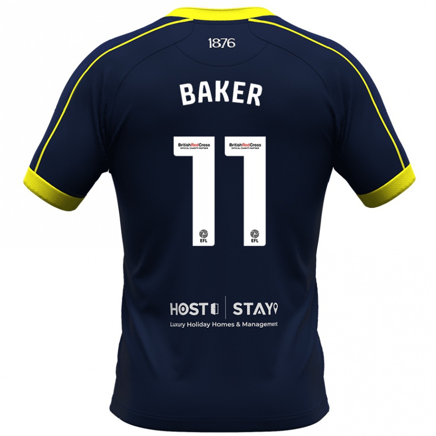 Kids Football Ella Baker #11 Navy Away Jersey 2023/24 T-Shirt