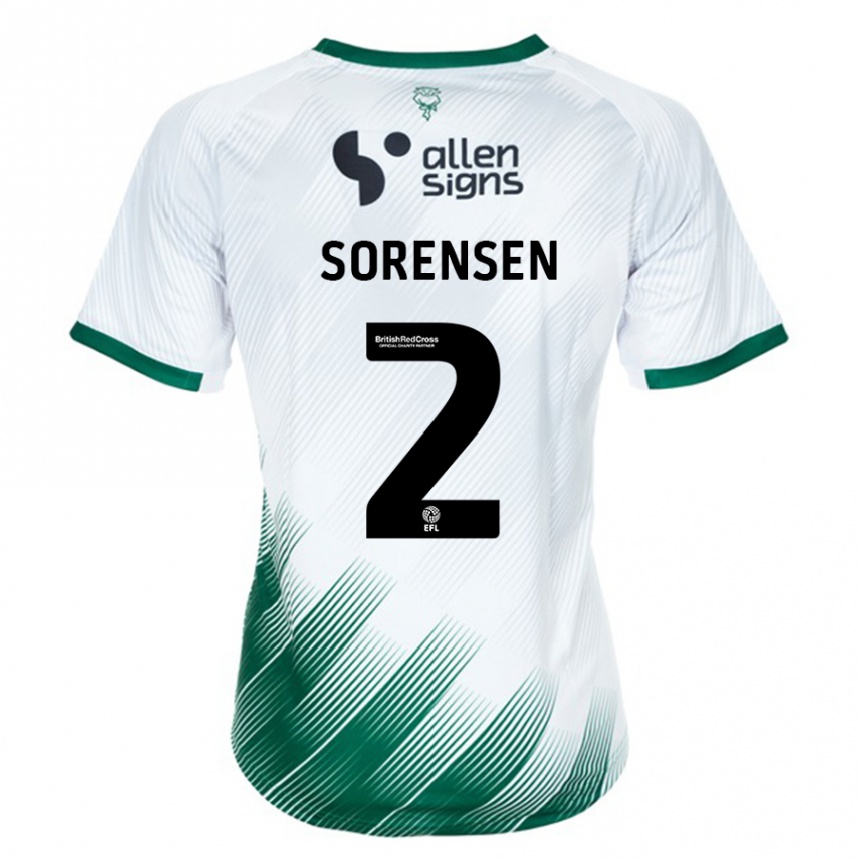 Kids Football Lasse Sörensen #2 White Away Jersey 2023/24 T-Shirt