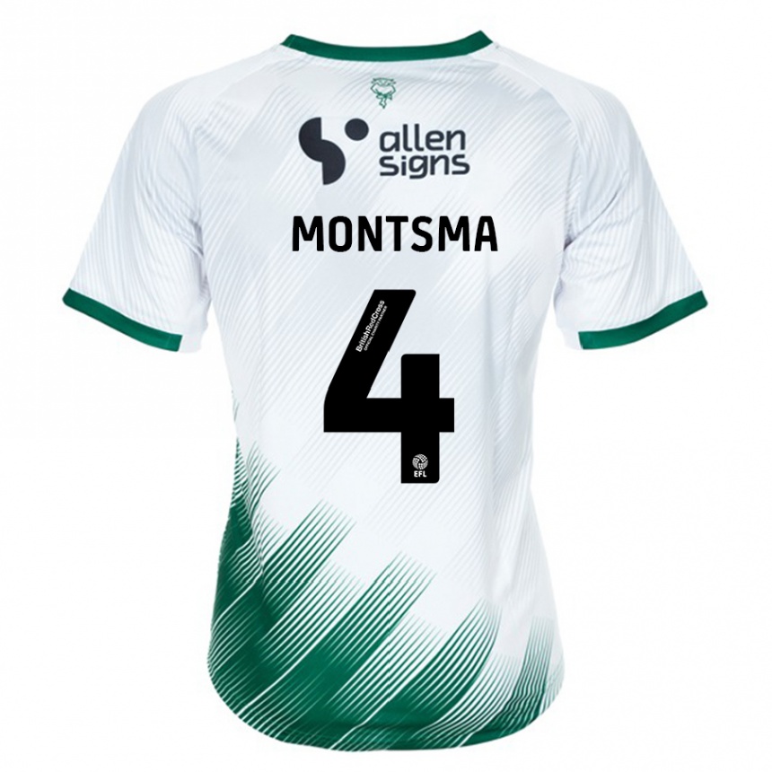 Kids Football Lewis Montsma #4 White Away Jersey 2023/24 T-Shirt
