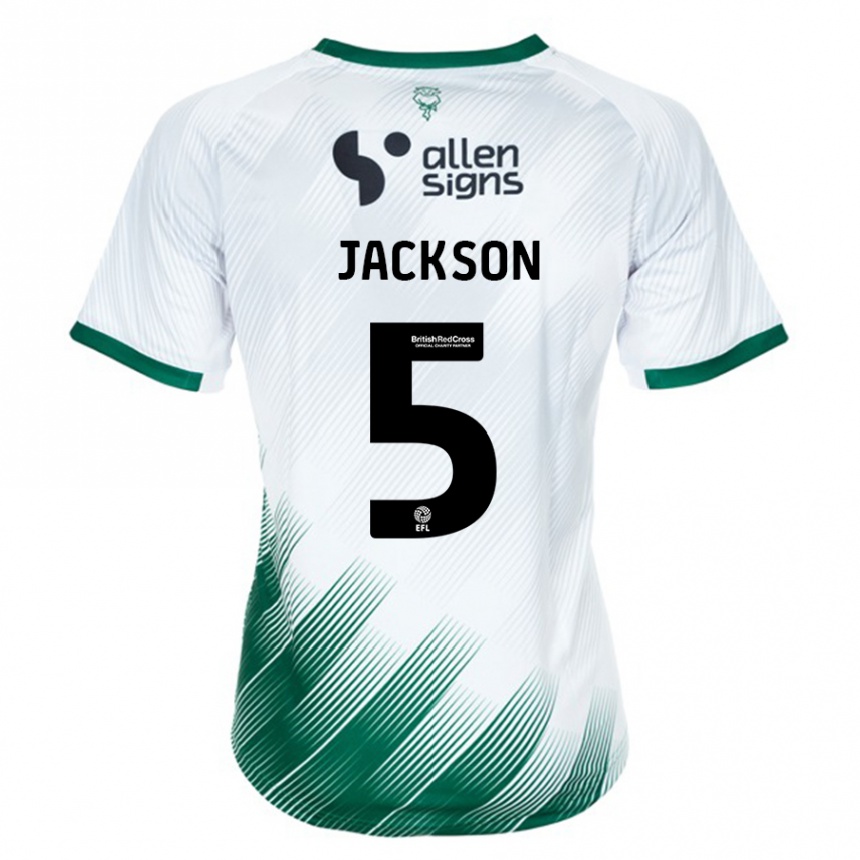 Kids Football Adam Jackson #5 White Away Jersey 2023/24 T-Shirt