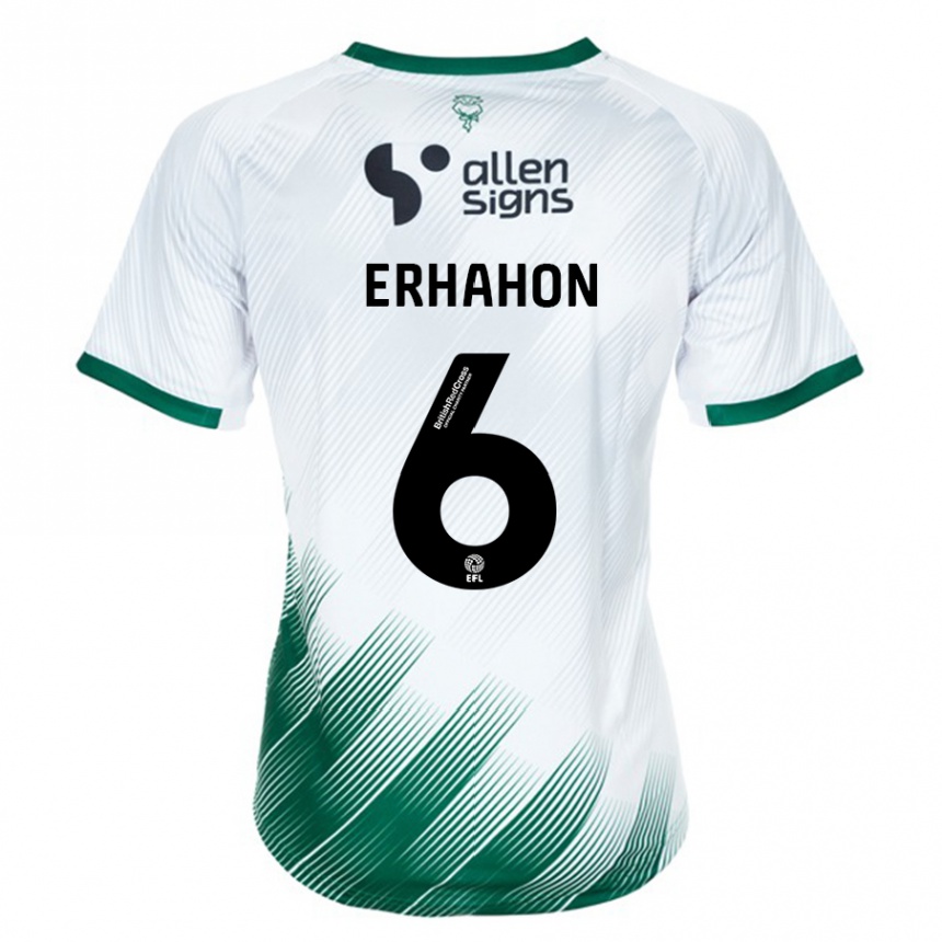 Kids Football Ethan Erhahon #6 White Away Jersey 2023/24 T-Shirt