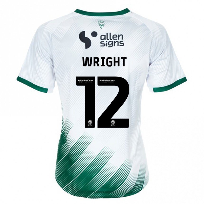 Kids Football Jordan Wright #12 White Away Jersey 2023/24 T-Shirt