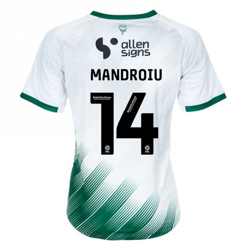 Kids Football Daniel Mandroiu #14 White Away Jersey 2023/24 T-Shirt