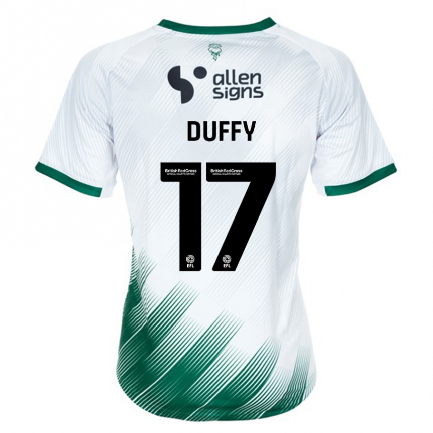 Kids Football Dylan Duffy #17 White Away Jersey 2023/24 T-Shirt