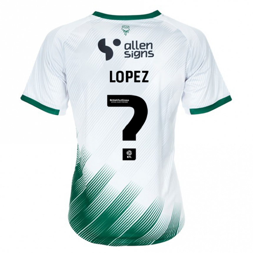 Kids Football Jersey Lopez #0 White Away Jersey 2023/24 T-Shirt