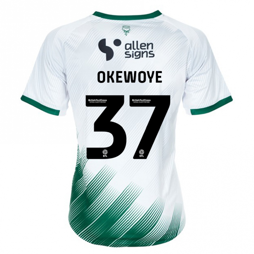 Kids Football Gbolahan Okewoye #37 White Away Jersey 2023/24 T-Shirt