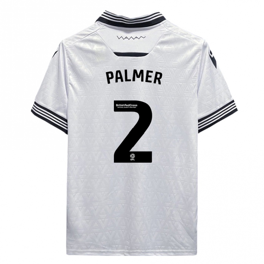 Kids Football Liam Palmer #2 White Away Jersey 2023/24 T-Shirt