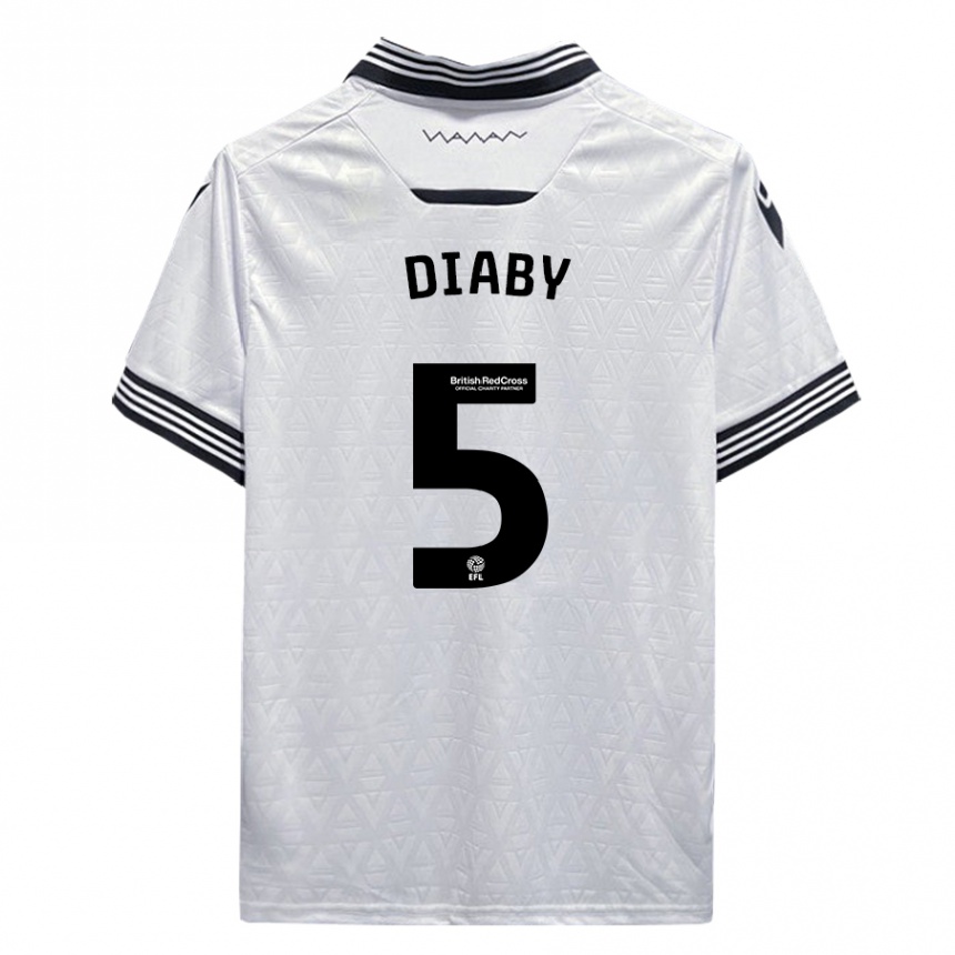 Kids Football Bambo Diaby #5 White Away Jersey 2023/24 T-Shirt
