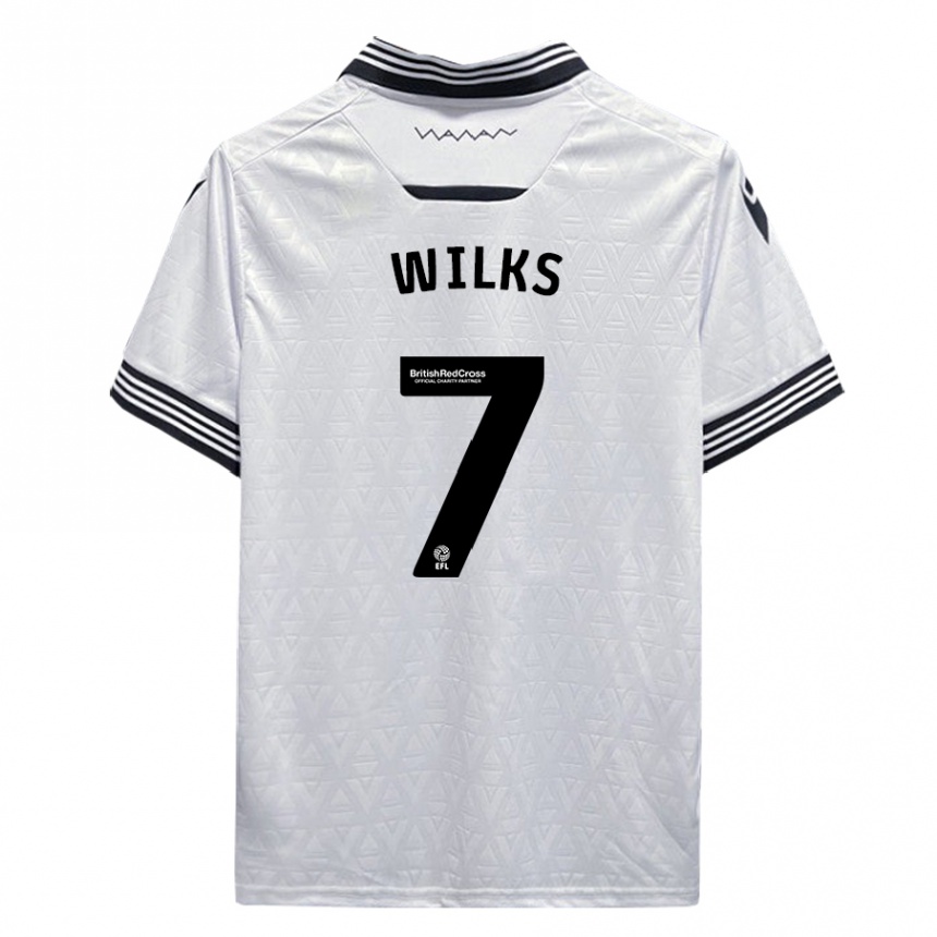 Kids Football Mallik Wilks #7 White Away Jersey 2023/24 T-Shirt