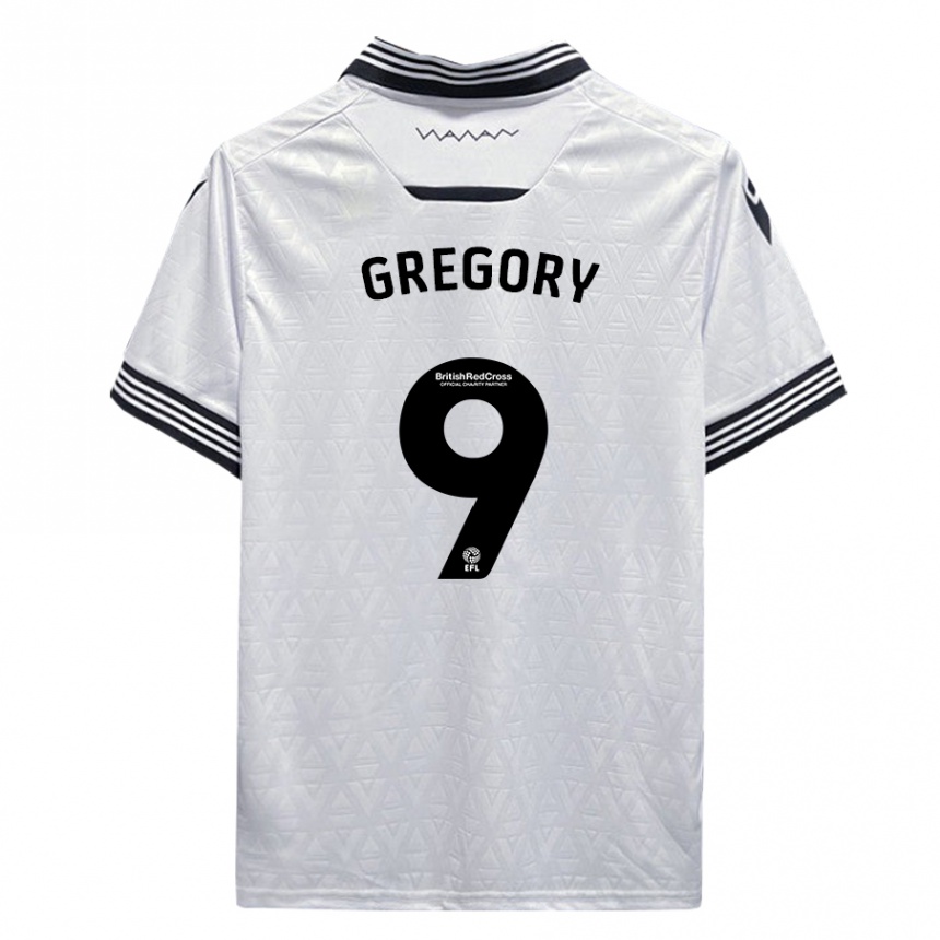 Kids Football Lee Gregory #9 White Away Jersey 2023/24 T-Shirt