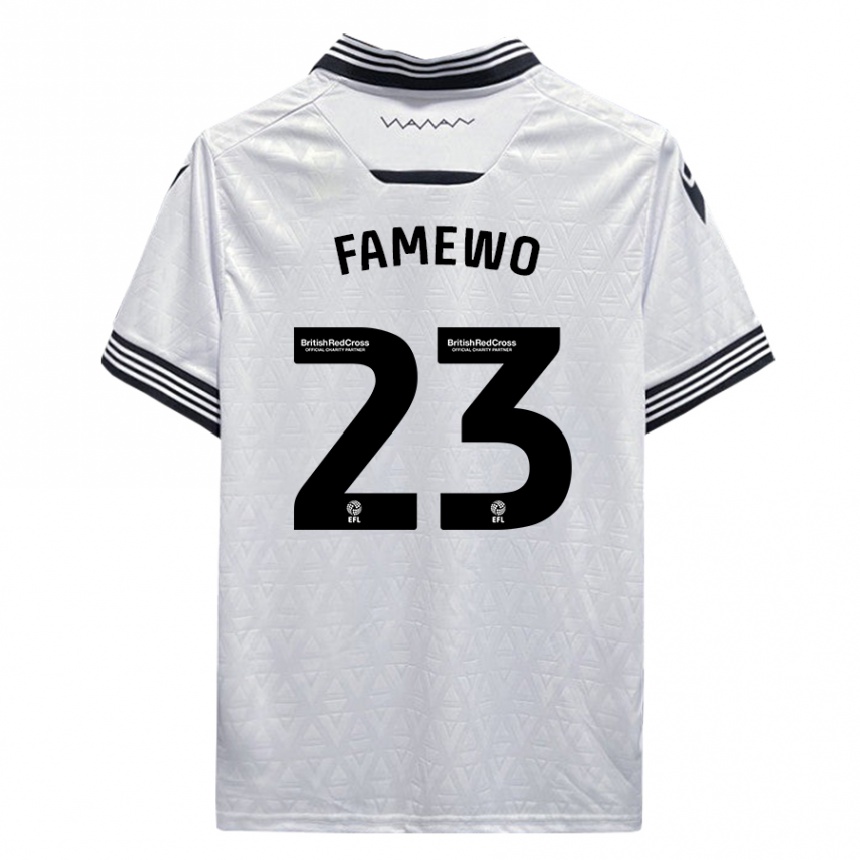 Kids Football Akin Famewo #23 White Away Jersey 2023/24 T-Shirt