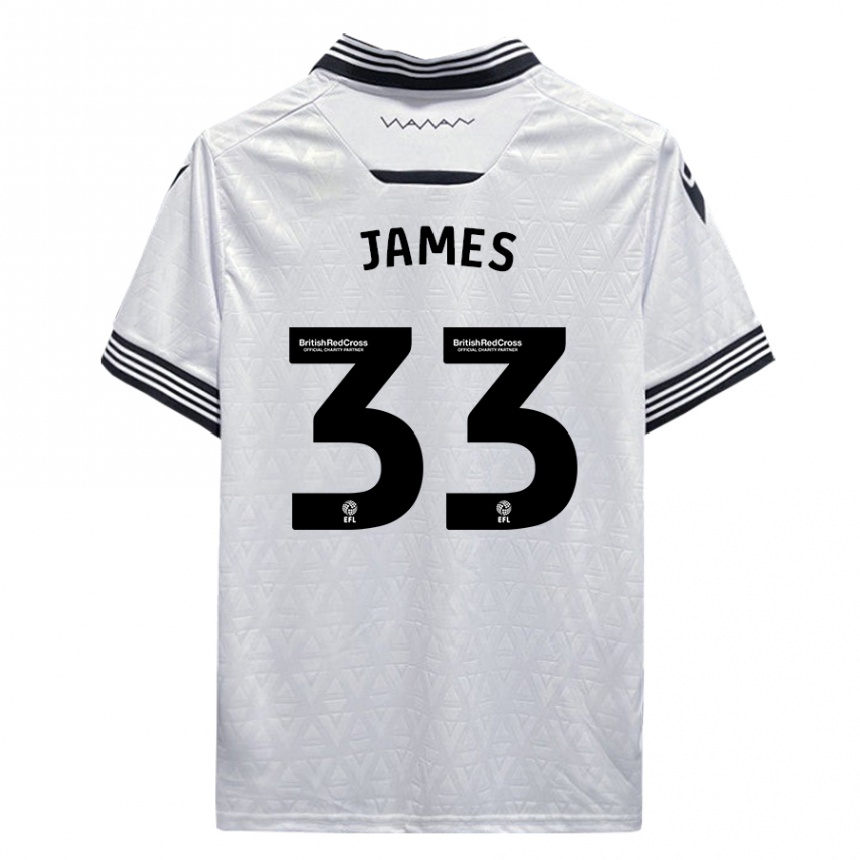 Kids Football Reece James #33 White Away Jersey 2023/24 T-Shirt