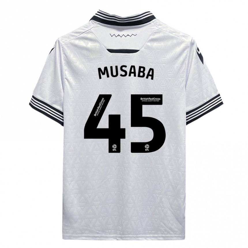 Kids Football Anthony Musaba #45 White Away Jersey 2023/24 T-Shirt