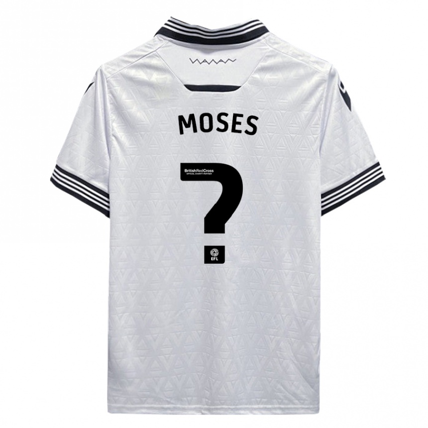 Kids Football Devlan Moses #0 White Away Jersey 2023/24 T-Shirt