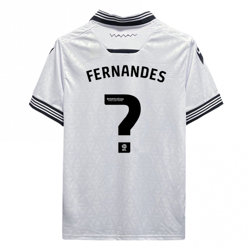 Kids Football Bruno Fernandes #0 White Away Jersey 2023/24 T-Shirt