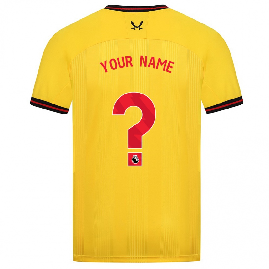 Kids Football Your Name #0 Yellow Away Jersey 2023/24 T-Shirt