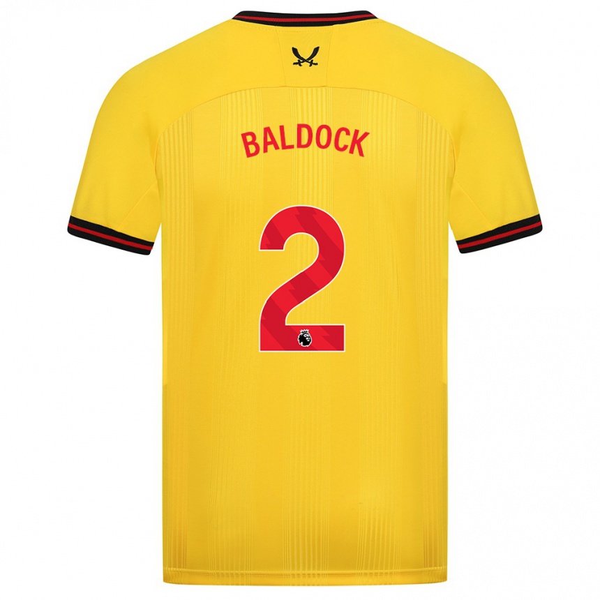 Kids Football George Baldock #2 Yellow Away Jersey 2023/24 T-Shirt