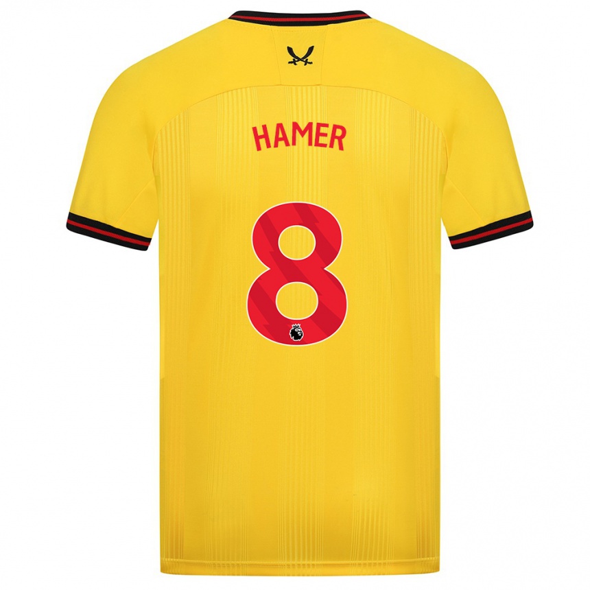 Kids Football Gustavo Hamer #8 Yellow Away Jersey 2023/24 T-Shirt