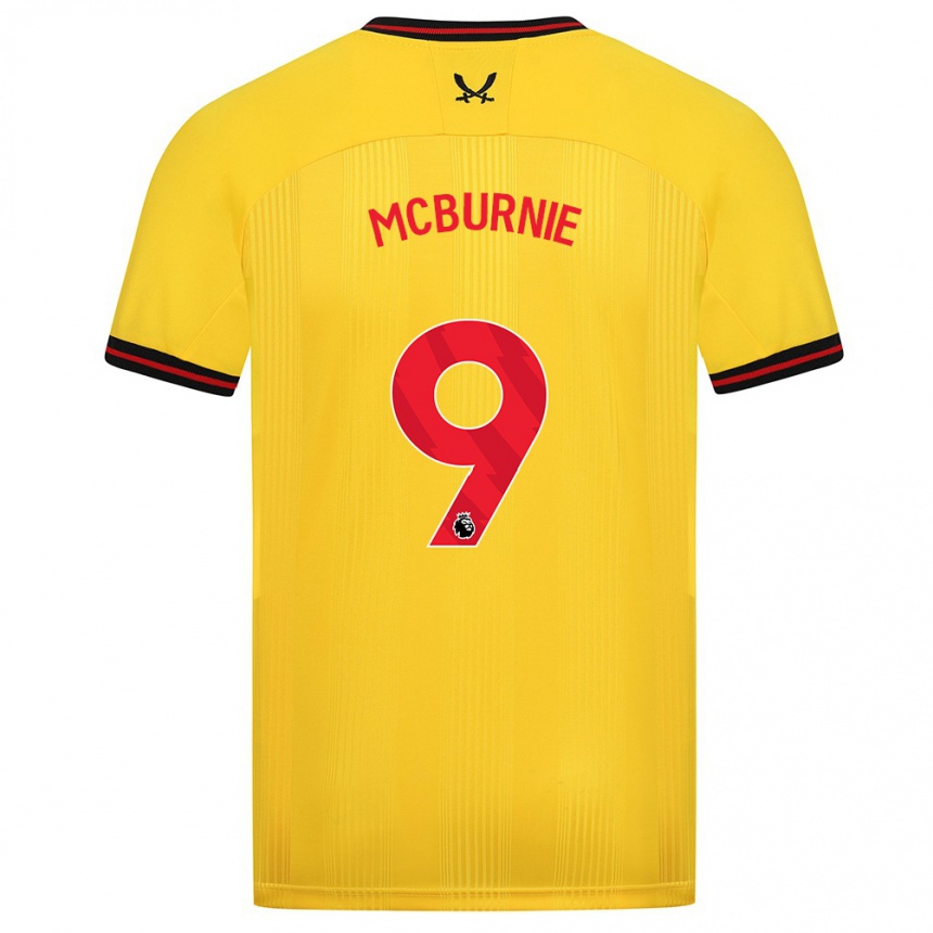 Kids Football Oli Mcburnie #9 Yellow Away Jersey 2023/24 T-Shirt