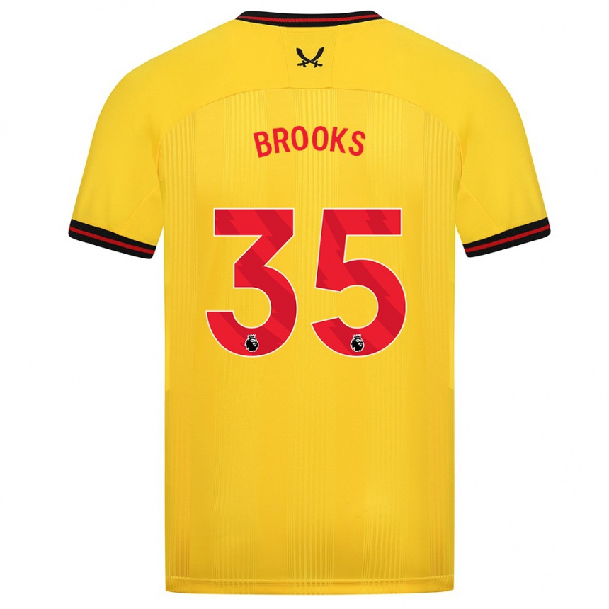 Kids Football Andre Brooks #35 Yellow Away Jersey 2023/24 T-Shirt