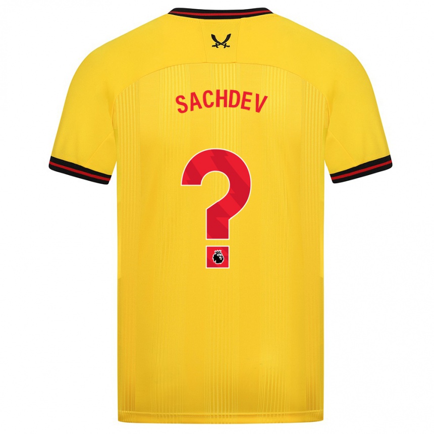 Kids Football Sai Sachdev #0 Yellow Away Jersey 2023/24 T-Shirt