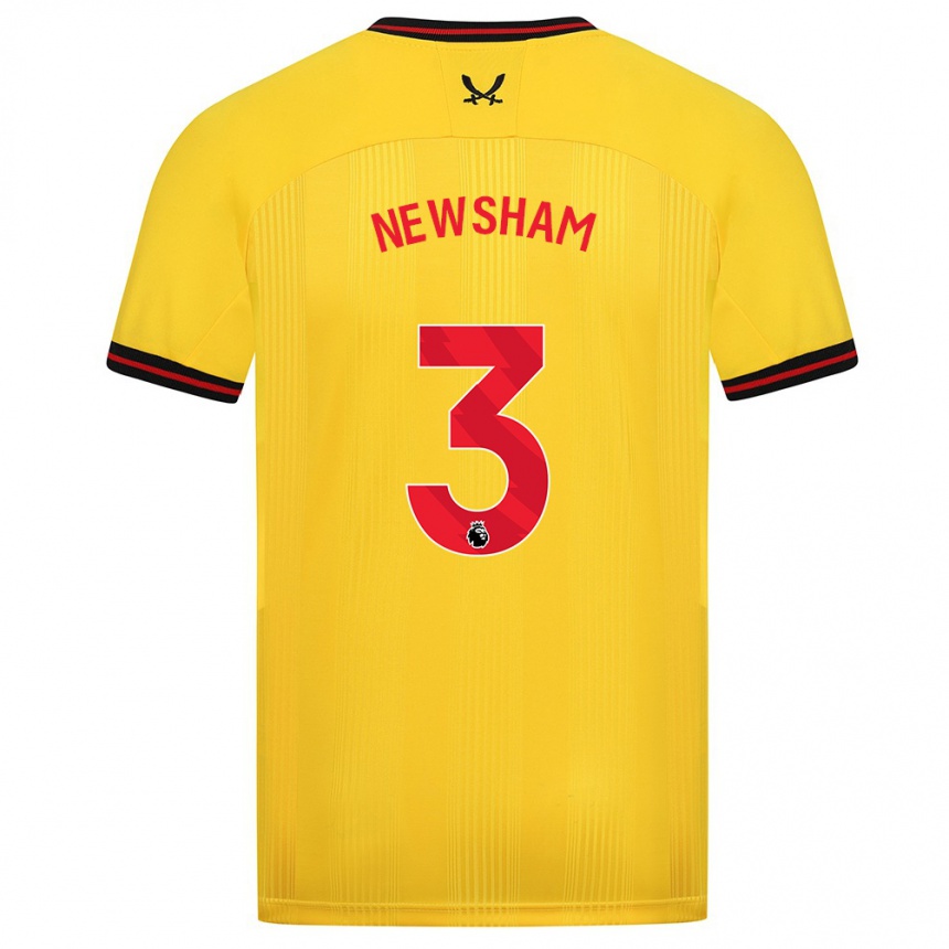 Kids Football Charlotte Newsham #3 Yellow Away Jersey 2023/24 T-Shirt